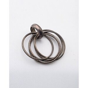 Vintage SILPADA Signed Pendant 925 Sterling Silver Intertwined Circles FREE $HIP
